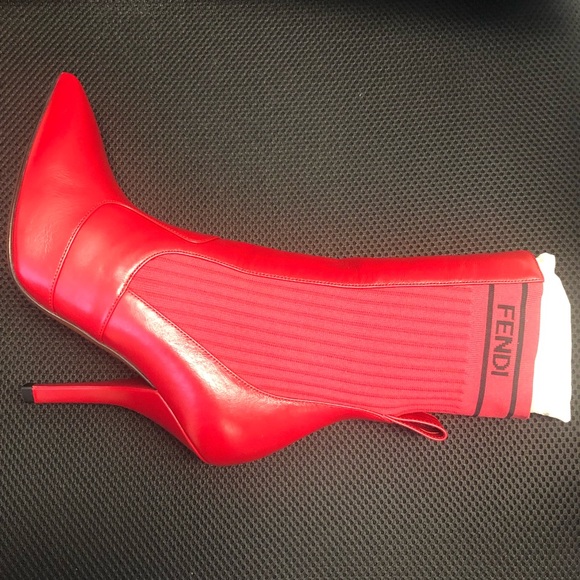 fendi red sock boots